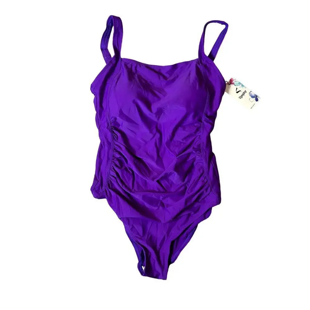 Upopby‎ Swimwear Womens 8 Purple Padded Push Up One Piece Tummy Control NEW